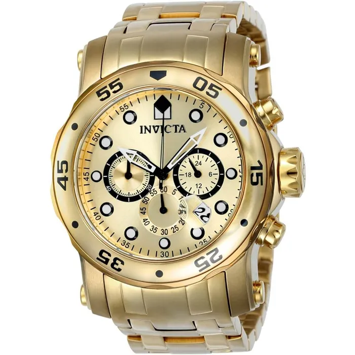 Invicta Bracelets Invicta Mens Chronograph Watch Pro Diver Gold Tone Dial Bracelet 23652 Invicta Bracelets Invicta Mens Chronograph Watch Pro Diver Gold Tone Dial Bracelet 23652