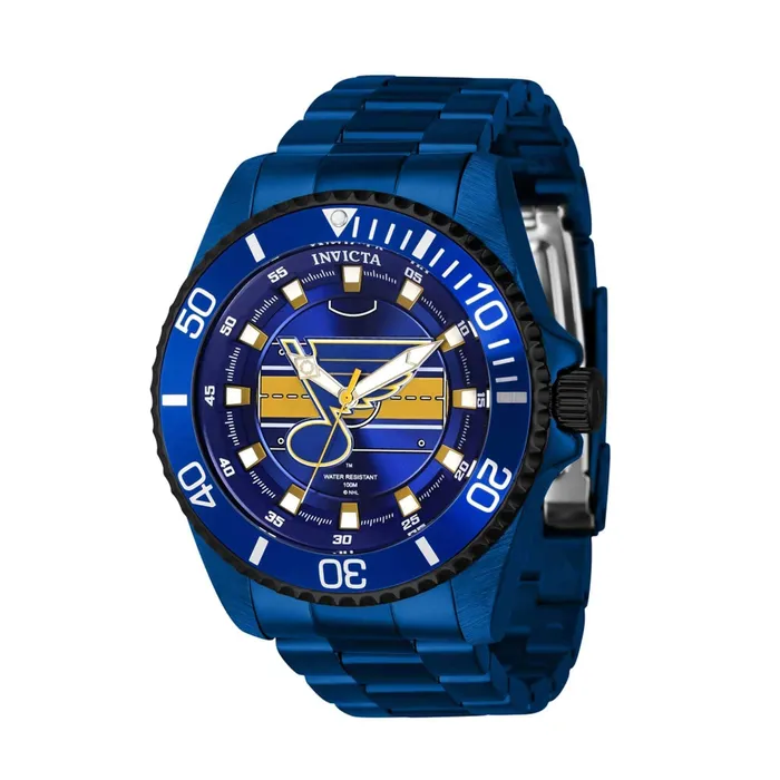 Invicta Bracelets Invicta Mens Quartz Watch NHL St Louis Blues Blue Steel Bracelet 42260 Invicta Bracelets Invicta Mens Quartz Watch NHL St Louis Blues Blue Steel Bracelet 42260