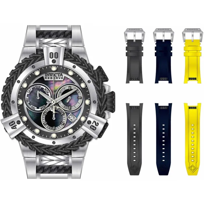 Invicta Mens Chronograph Watch Reserve Hercules Black and Silver Bracelet 33709 Invicta Bracelets Invicta Mens Chronograph Watch Reserve Hercules Black and Silver Bracelet 33709 Invicta Bracelets