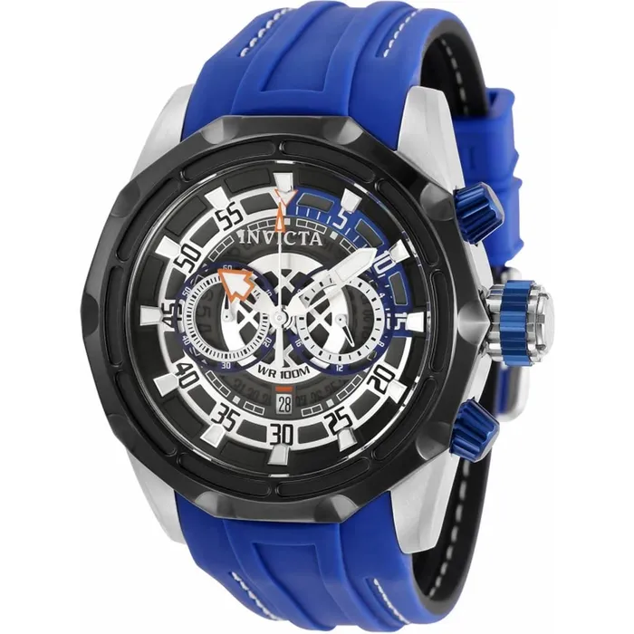 Invicta Watches Invicta Mens Chronograph Watch Cruiseline Black Dial Blue Silicone Strap 32142 Invicta Watches Invicta Mens Chronograph Watch Cruiseline Black Dial Blue Silicone Strap 32142