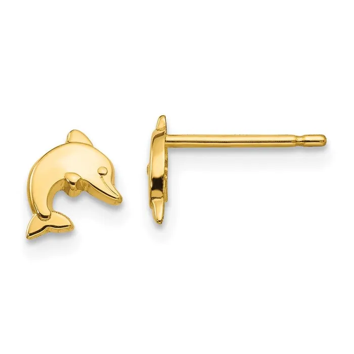 Jewelry 14k Polished Dolphin Post Earrings Earrings