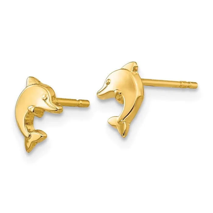 Jewelry 14k Polished Dolphin Post Earrings Earrings