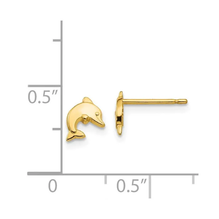 Jewelry 14k Polished Dolphin Post Earrings Earrings