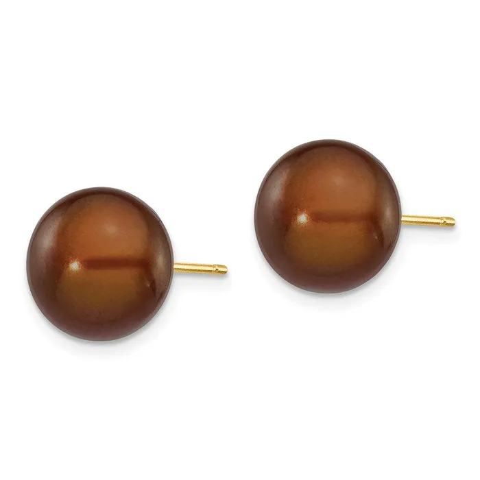 Jewelry Earrings 14k 1011mm Coffee Button Freshwater Cultured Pearl Stud Post Earrings Jewelry Earrings 14k 1011mm Coffee Button Freshwater Cultured Pearl Stud Post Earrings