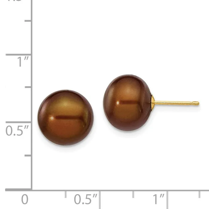 Jewelry Earrings 14k 1011mm Coffee Button Freshwater Cultured Pearl Stud Post Earrings Jewelry Earrings 14k 1011mm Coffee Button Freshwater Cultured Pearl Stud Post Earrings