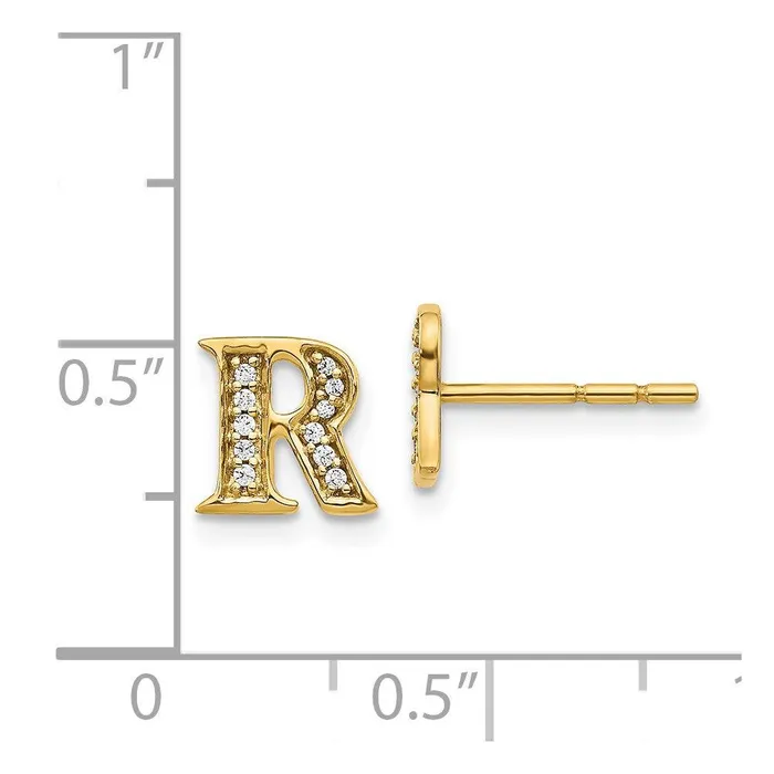 Jewelry Earrings 14k Diamond Initial R Earrings Jewelry Earrings 14k Diamond Initial R Earrings