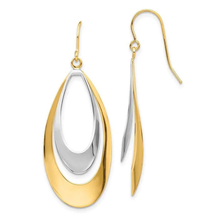 Jewelry Earrings 14K Twotone Dangle Earrings