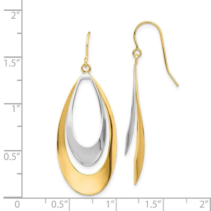 Jewelry Earrings 14K Twotone Dangle Earrings Jewelry Earrings 14K Twotone Dangle Earrings
