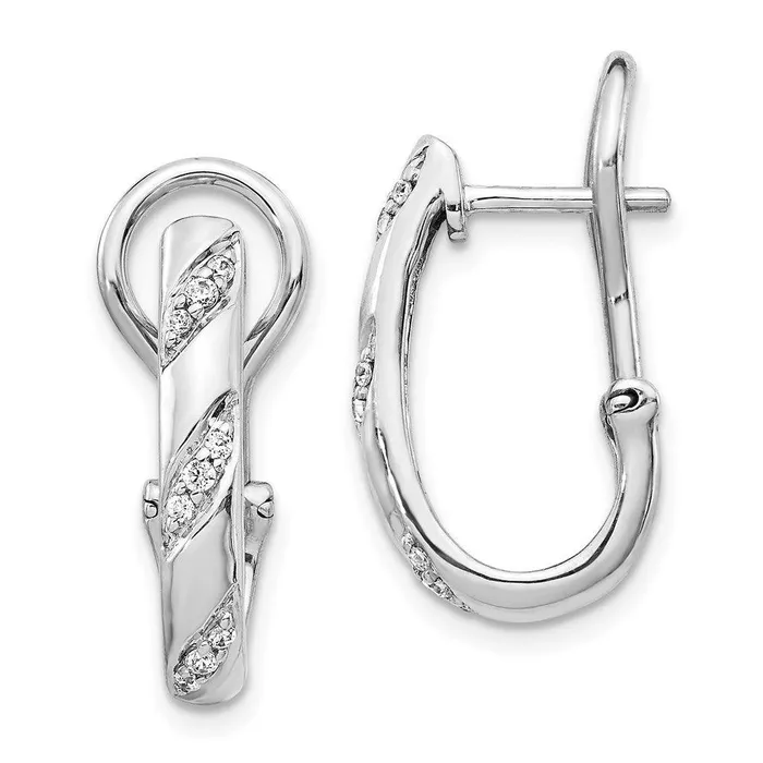Jewelry Earrings 14K White Gold Diamond Omega Back Earrings