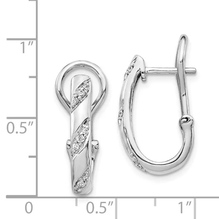 Jewelry Earrings 14K White Gold Diamond Omega Back Earrings