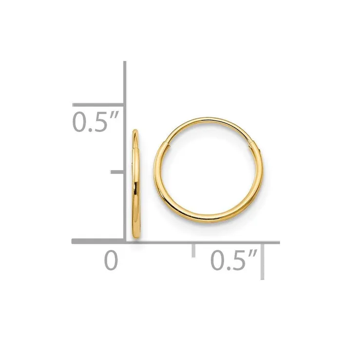 Jewelry Earrings Madi K Kids 14k 1mm Hoop Earrings