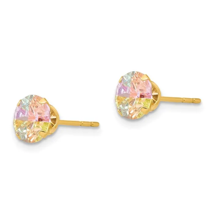 Jewelry Earrings Madi K Kids 14k Multicolor CZ 6mm Post Earrings