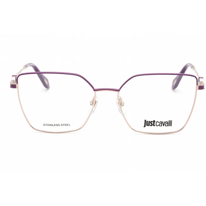 Just Cavalli Earrings Just Cavalli Womens Eyeglasses Shiny Red Gold Metal Butterfly Frame VJC013 0E59
