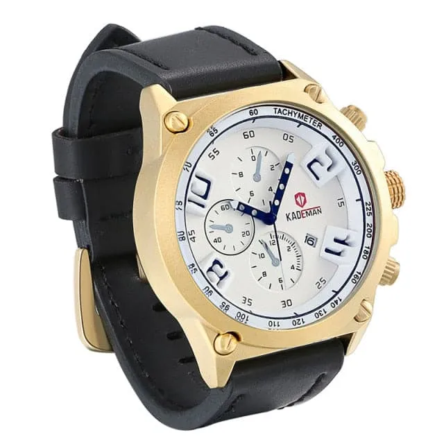 KADEMAN Mens Luxury Fashion Golden Blue Premium Quality Leather Quartz Watch Divine Inspiration Styles Watches KADEMAN Mens Luxury Fashion Golden Blue Premium Quality Leather Quartz Watch Divine Inspiration Styles Watches
