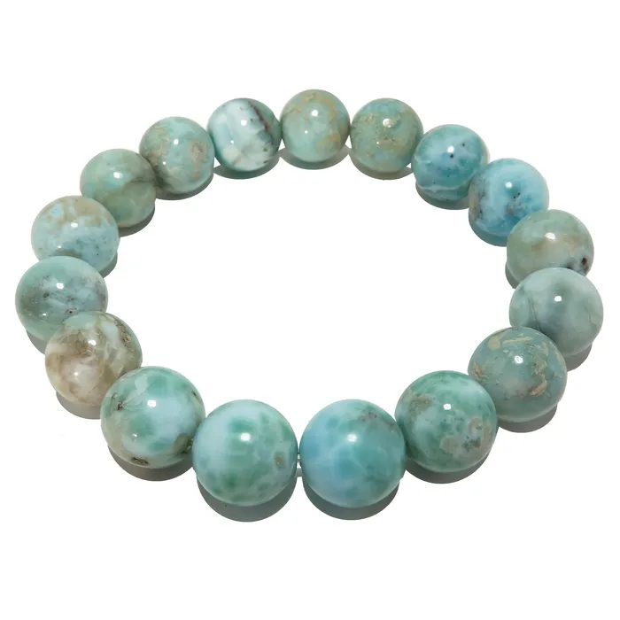Larimar Bracelet Blue Precious Caribbean Sea Satin Crystals Bracelets