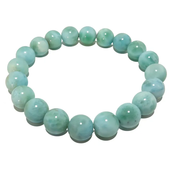 Larimar Bracelet Blue Precious Caribbean Sea Satin Crystals Bracelets