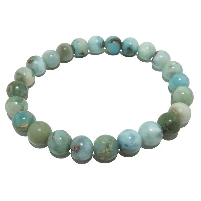 Larimar Bracelet Blue Precious Caribbean Sea Satin Crystals Bracelets