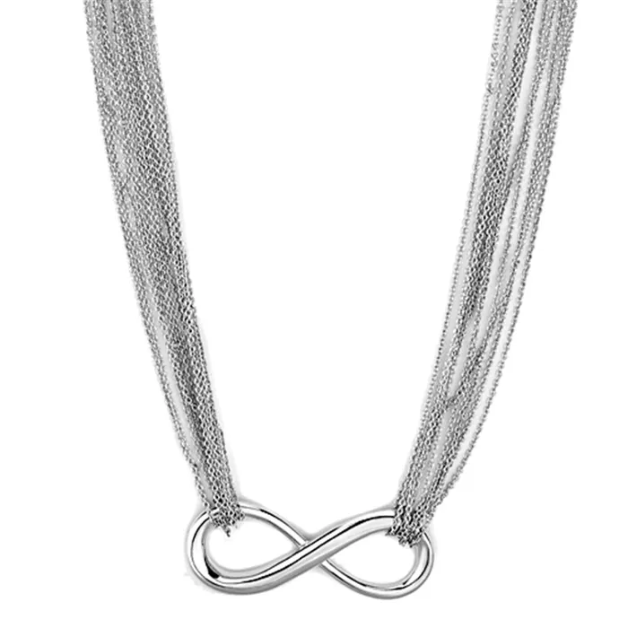 Necklaces 3W412 Rhodium Brass Necklace with No Stone Alamode