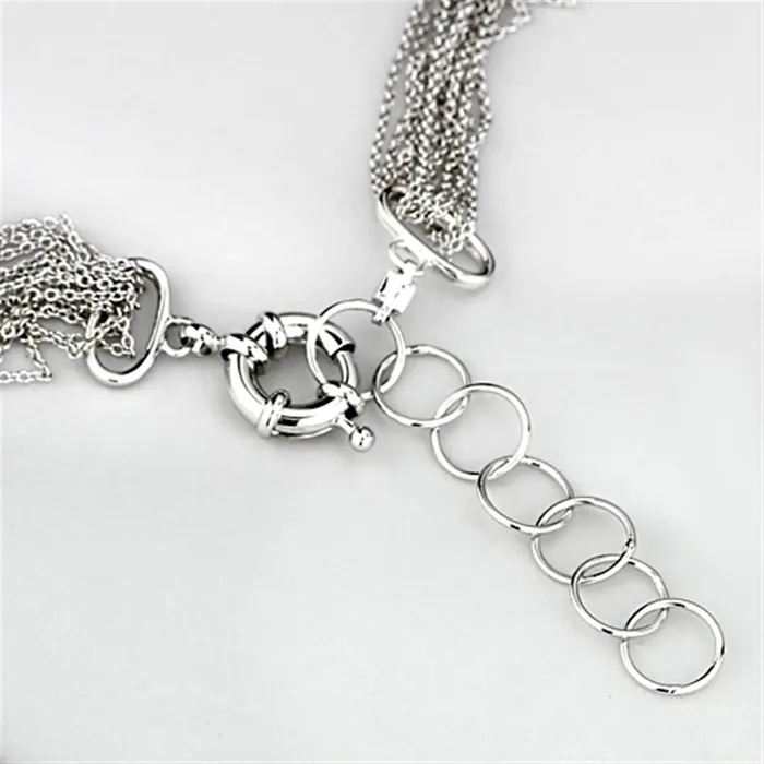 Necklaces 3W412 Rhodium Brass Necklace with No Stone Alamode