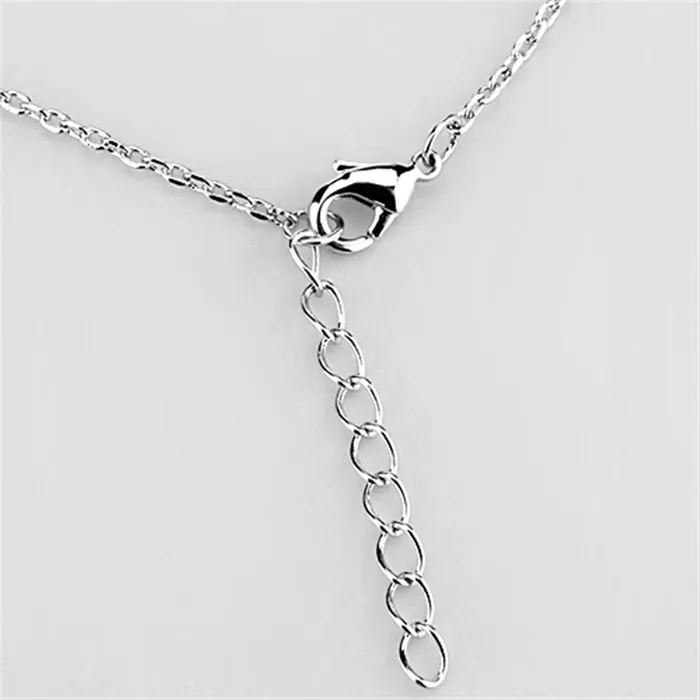 Necklaces 3W425 Rhodium Brass Necklace with AAA Grade CZ in Clear Alamode