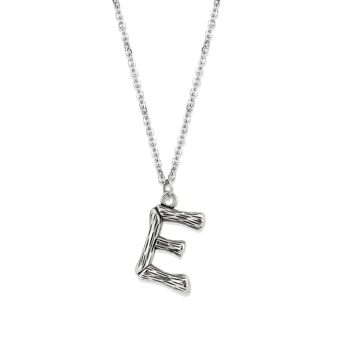 Necklaces Alamode TK3853E High Polished Stainless Steel Chain Initial Pendant Letter E Necklaces Alamode TK3853E High Polished Stainless Steel Chain Initial Pendant Letter E