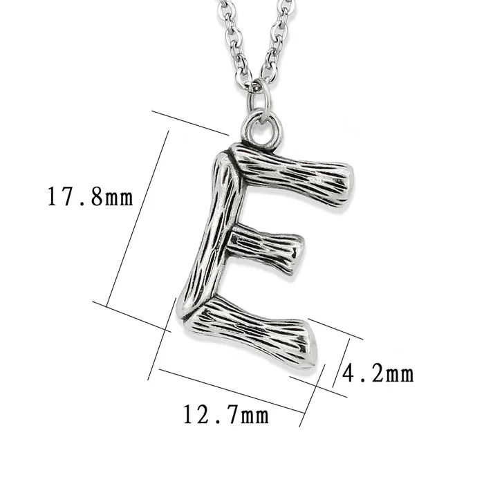 Necklaces Alamode TK3853E High Polished Stainless Steel Chain Initial Pendant Letter E Necklaces Alamode TK3853E High Polished Stainless Steel Chain Initial Pendant Letter E
