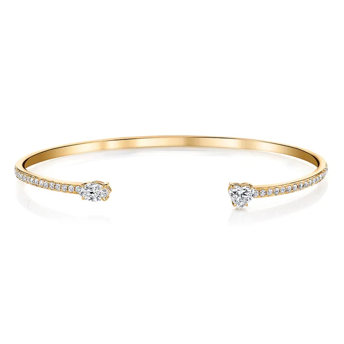 Necklaces anitako HEART AND MARQUISE DIAMOND SPLIT CUFF