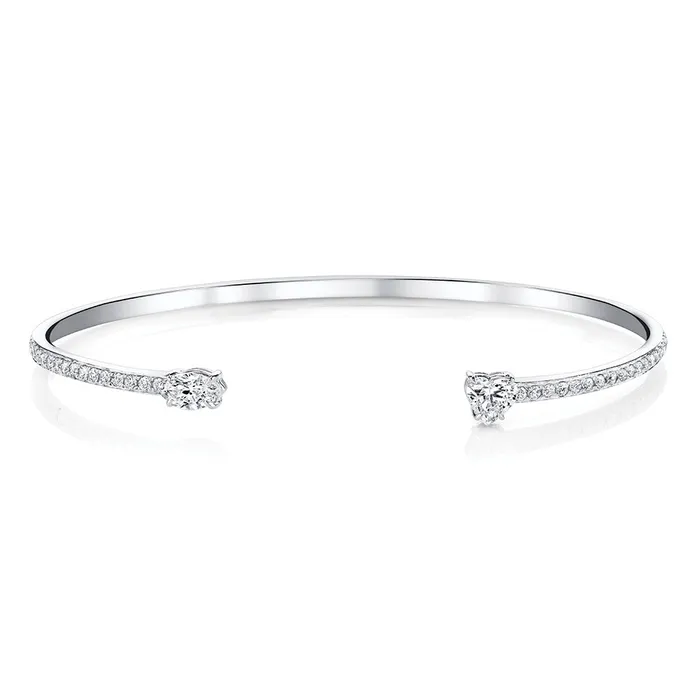 Necklaces anitako HEART AND MARQUISE DIAMOND SPLIT CUFF