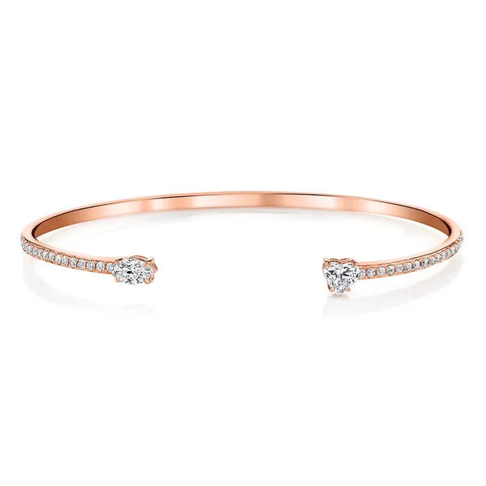 Necklaces anitako HEART AND MARQUISE DIAMOND SPLIT CUFF