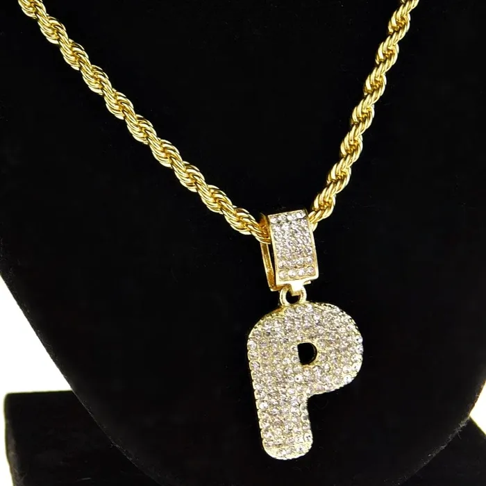 Necklaces Bling Cartel Admin Bubble Letter P Gold Finish Rope Chain Necklace 24 Necklaces Bling Cartel Admin Bubble Letter P Gold Finish Rope Chain Necklace 24