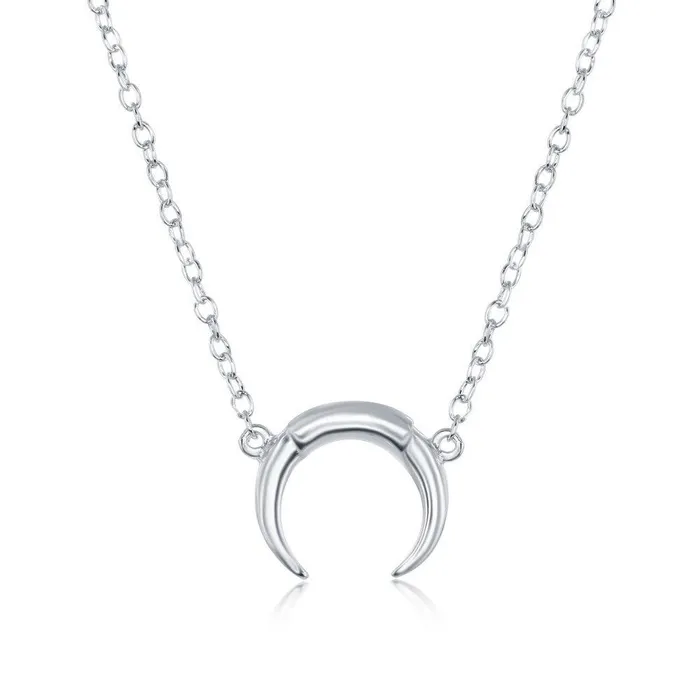 Necklaces Classic Sterling Silver Italian Small Horn Necklace