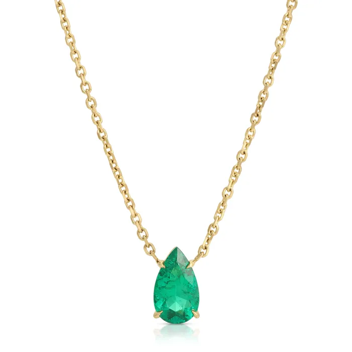 Necklaces PEAR EMERALD NECKLACE Anita Ko