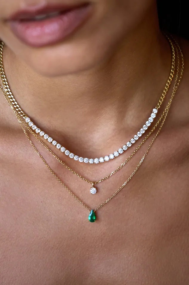 Necklaces PEAR EMERALD NECKLACE Anita Ko