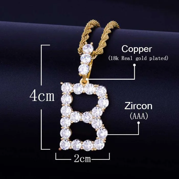 Necklaces VVS Jewelry Custom Silver Tennis Letter Necklace