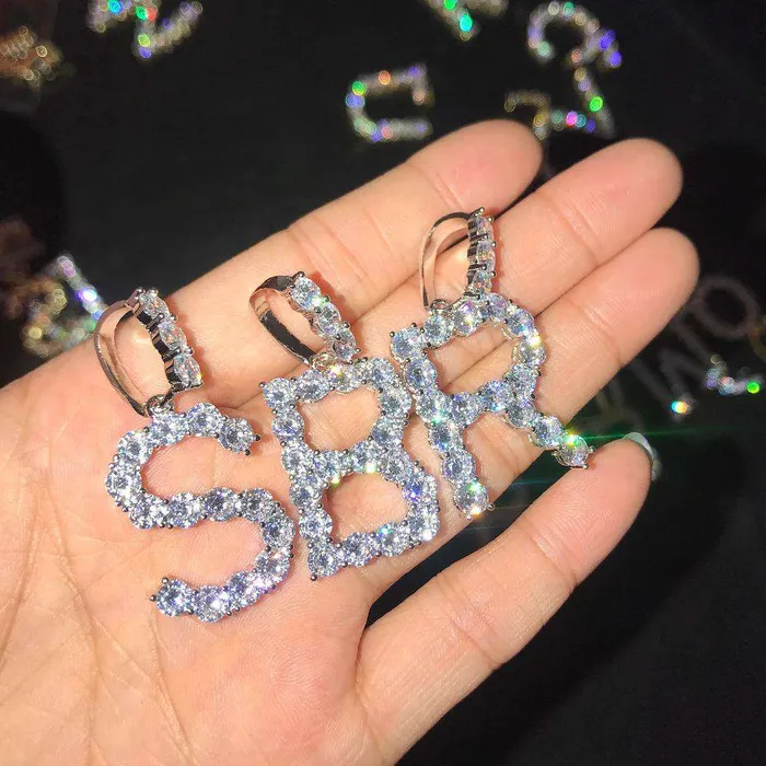 Necklaces VVS Jewelry Custom Silver Tennis Letter Necklace