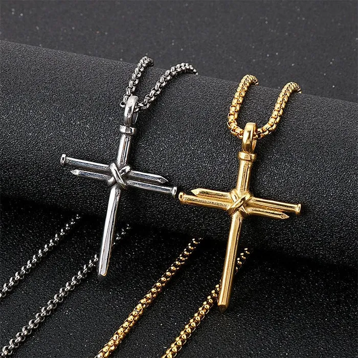 Necklaces VVS Jewerly Nail Cross Pendant Chain VVS Jewelry