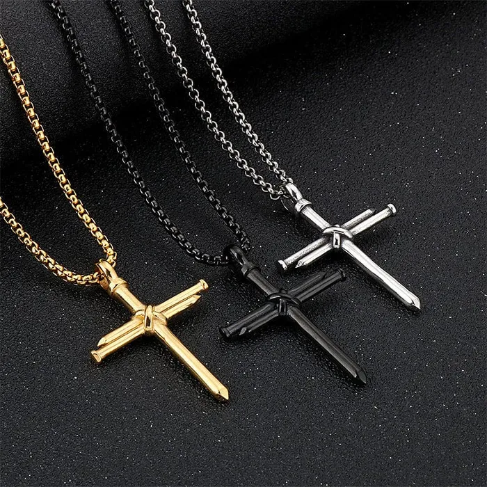 Necklaces VVS Jewerly Nail Cross Pendant Chain VVS Jewelry