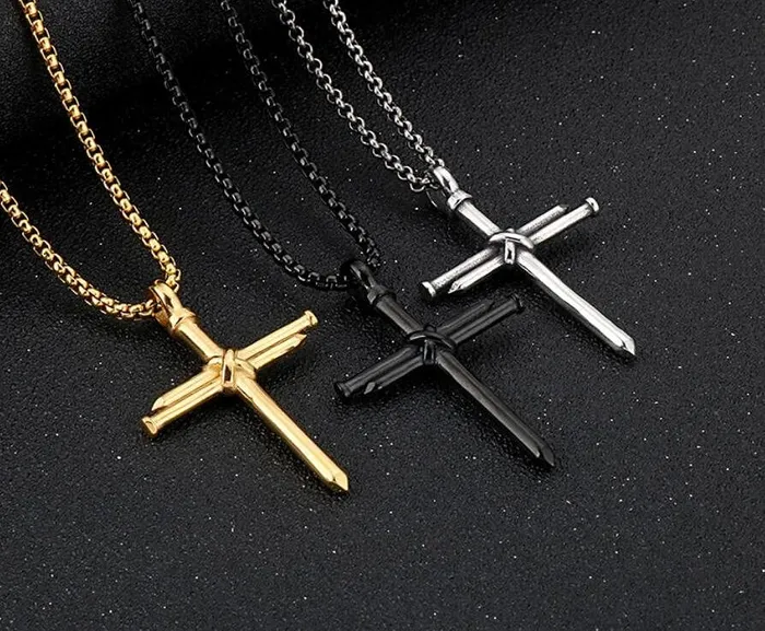 Necklaces VVS Jewerly Nail Cross Pendant Chain VVS Jewelry