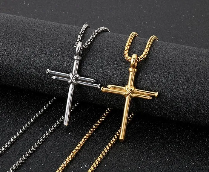 Necklaces VVS Jewerly Nail Cross Pendant Chain VVS Jewelry