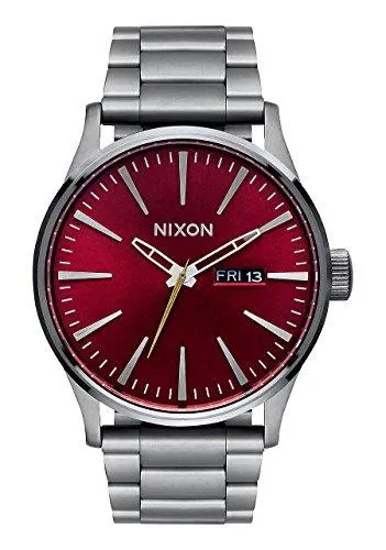 Nixon Bracelets Nixon Mens Bracelet Watch Sentry SS Japanese Quartz Burgundy Dial Steel A3562073 Nixon Bracelets Nixon Mens Bracelet Watch Sentry SS Japanese Quartz Burgundy Dial Steel A3562073
