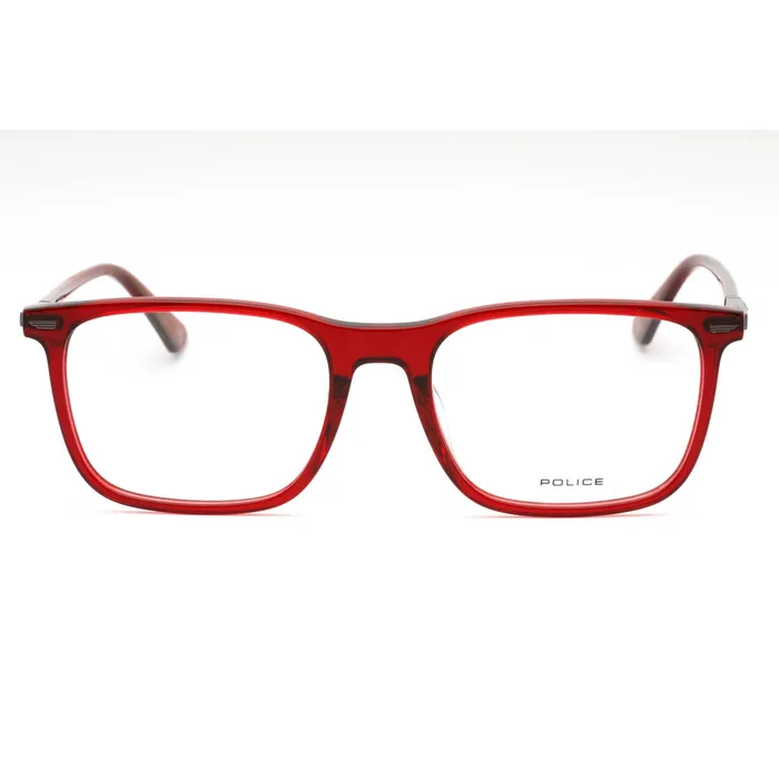 Police Mens Eyeglasses Transparent Burgundy Plastic Full Rim Frame VPLF80 0954 Police Rings