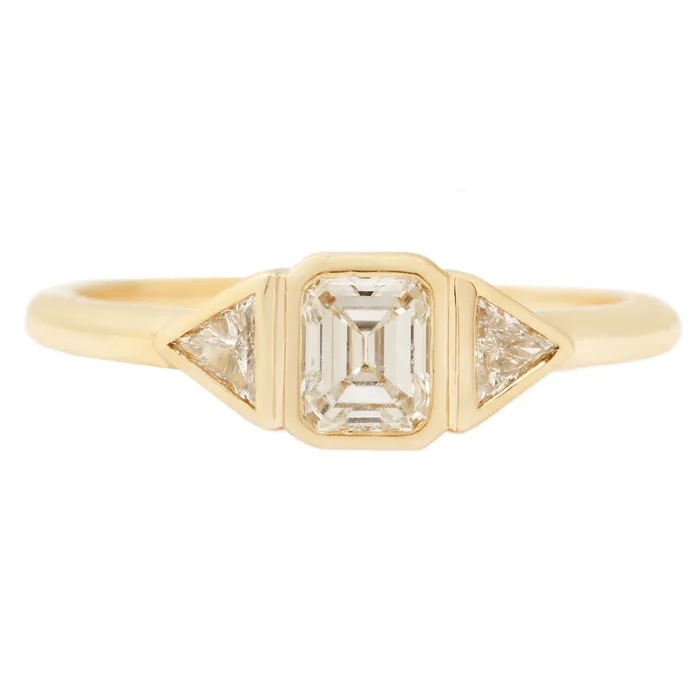 Radiant Diamond Step Cut Ring Lauren Wolf Jewelry Rings