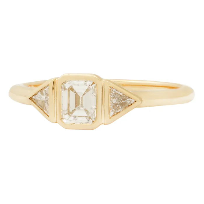 Radiant Diamond Step Cut Ring Lauren Wolf Jewelry Rings