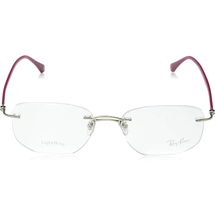 RayBan Rings RayBan Mens Eyeglasses Silver Square Rimless Metal Frame RAY BAN 0RX8757 1195