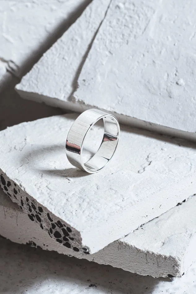Rings 8mm Plain Ring Silver Kty