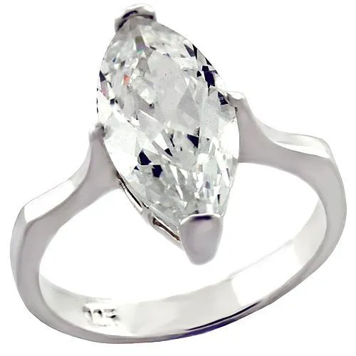 Rings Alamode LOAS980 HighPolished 925 Sterling Silver Ring with AAA Grade CZ in Clear Rings Alamode LOAS980 HighPolished 925 Sterling Silver Ring with AAA Grade CZ in Clear