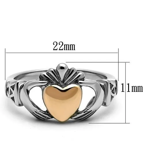 Rings Alamode TK1156 TwoTone IP Rose Gold Stainless Steel Ring with No Stone