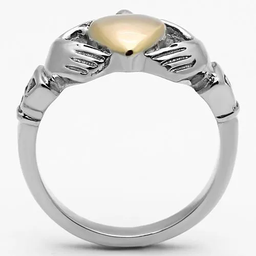 Rings Alamode TK1156 TwoTone IP Rose Gold Stainless Steel Ring with No Stone
