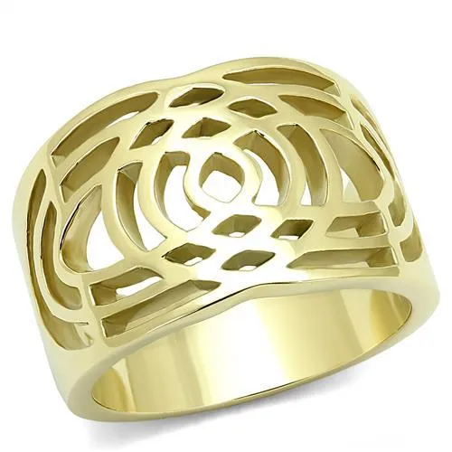 Rings Alamode TK3119 IP GoldIon Plating Stainless Steel Ring with No Stone