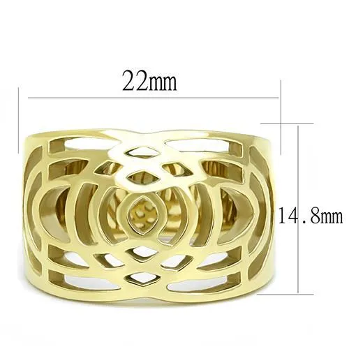 Rings Alamode TK3119 IP GoldIon Plating Stainless Steel Ring with No Stone